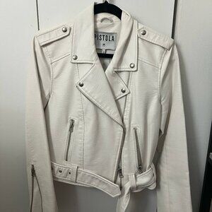 Pistola White Leather Jacket